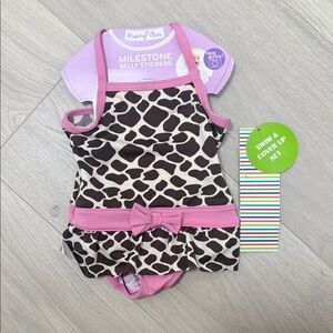 Rising Star Pink and Brown Heart Swimsuit